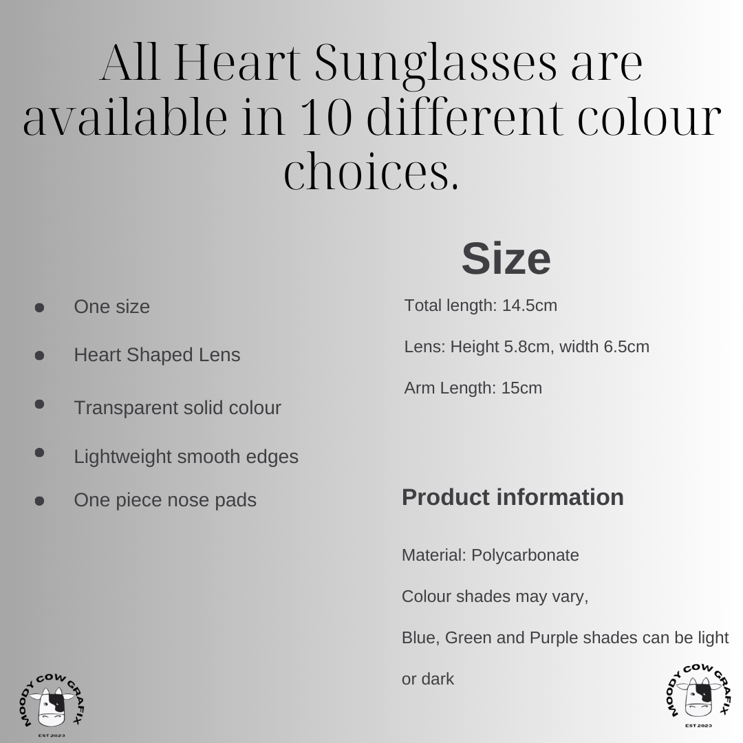 Personalised Heart Sunglasses - Arm Personalisation - The Circus - Summer 2026