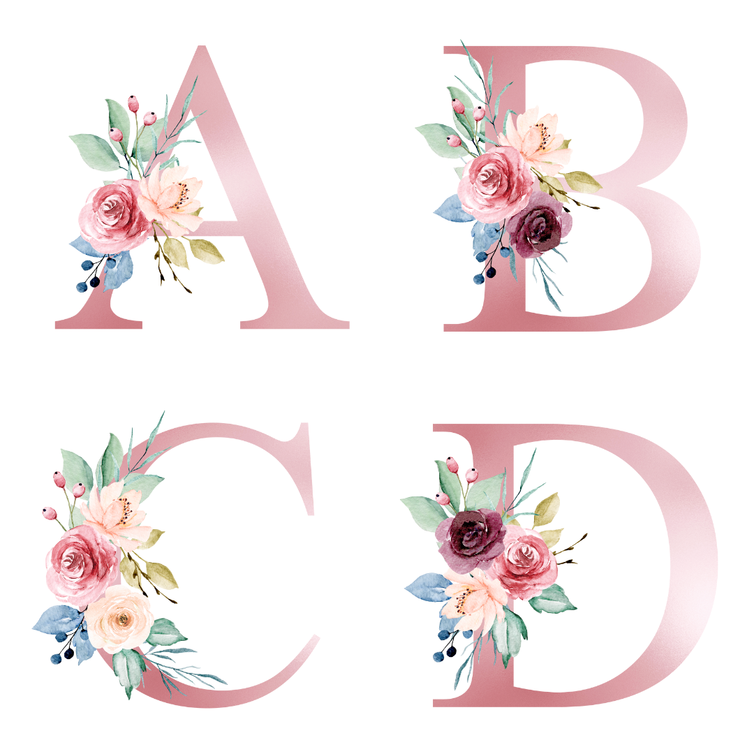 Personalised Floral Initial Mug including name