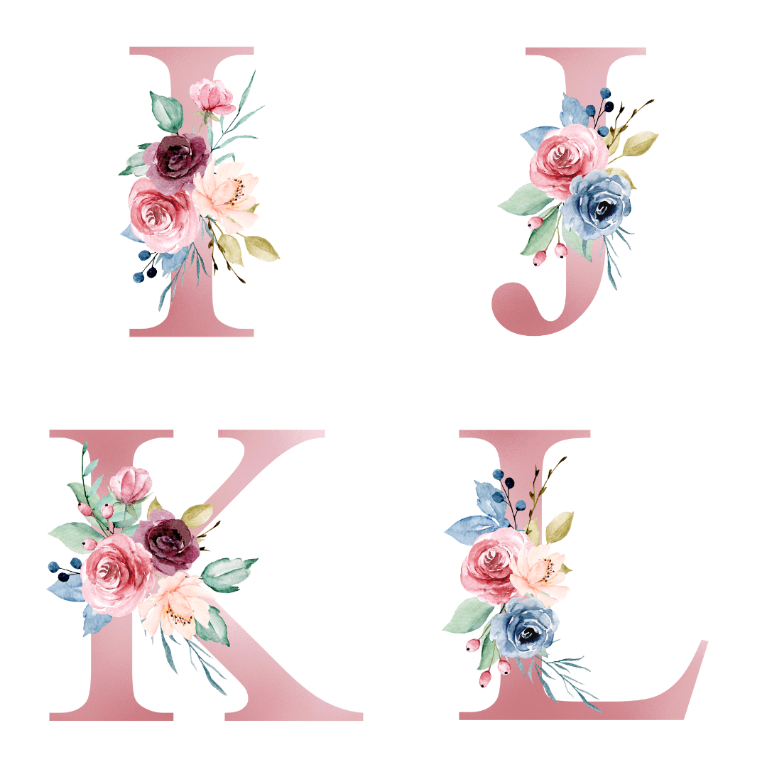 Personalised Floral Initial Mug including name