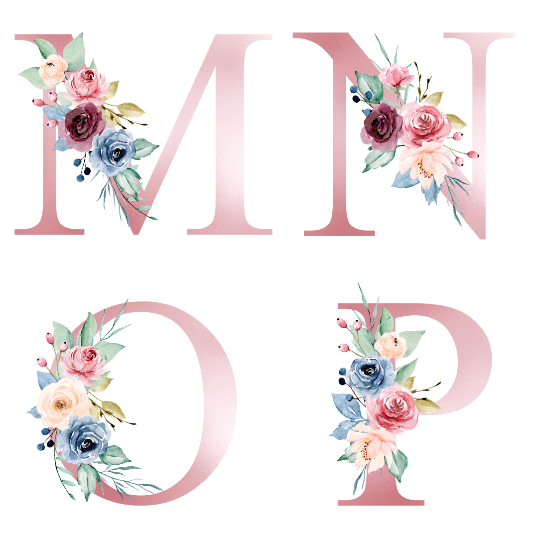 Personalised Floral Initial Mug including name