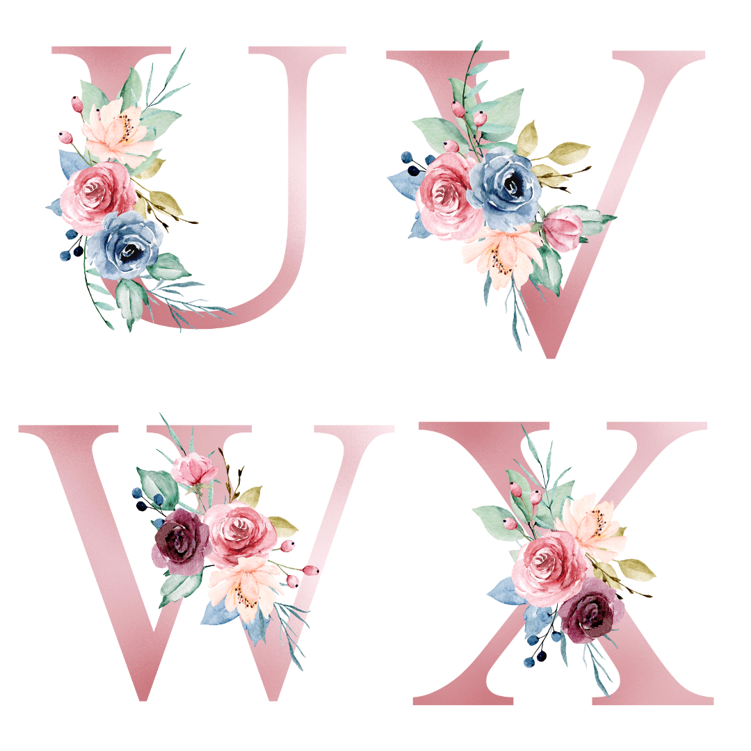 Personalised Floral Initial Mug including name