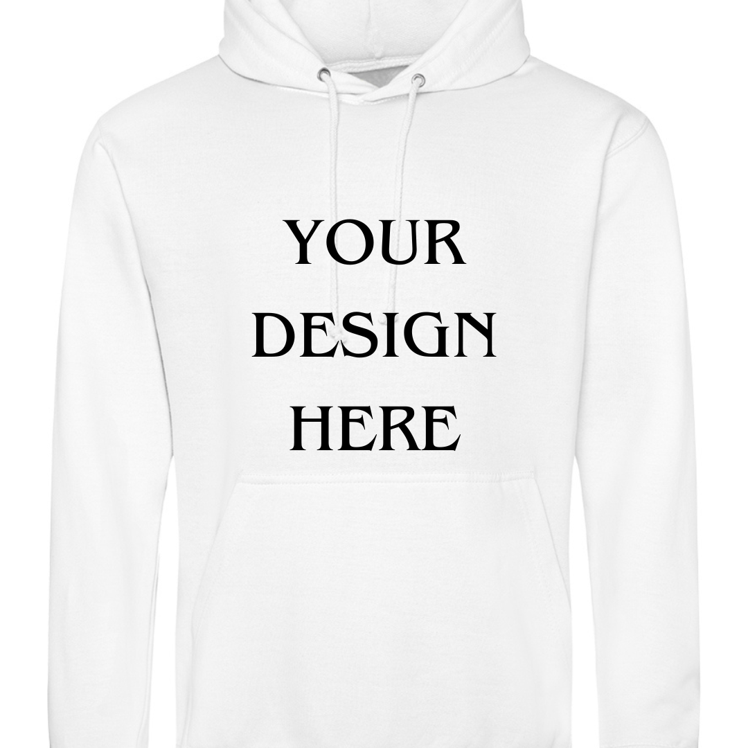 Personalised/ Custom Design Hoodie - Black, White - Adult Sizes