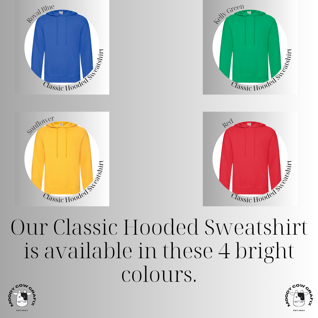 Custom Design Unisex Classic Hooded Sweatshirt Bright Colours - The Club is Alive 2025.