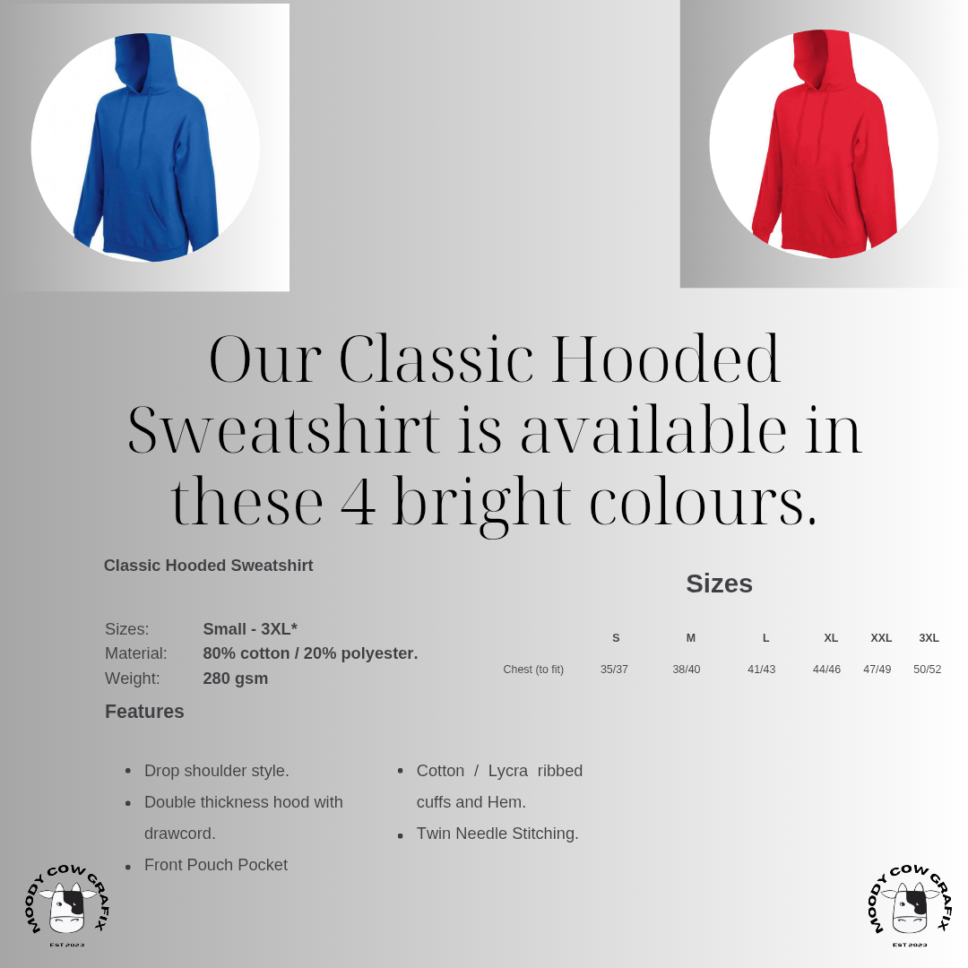 Custom Design Unisex Classic Hooded Sweatshirt Bright Colours - The Club is Alive 2025.