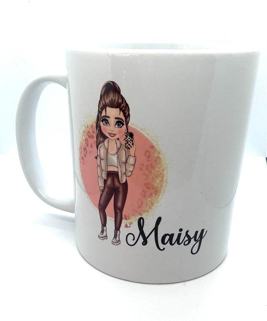 Personalised 'Selfie' Character Mug