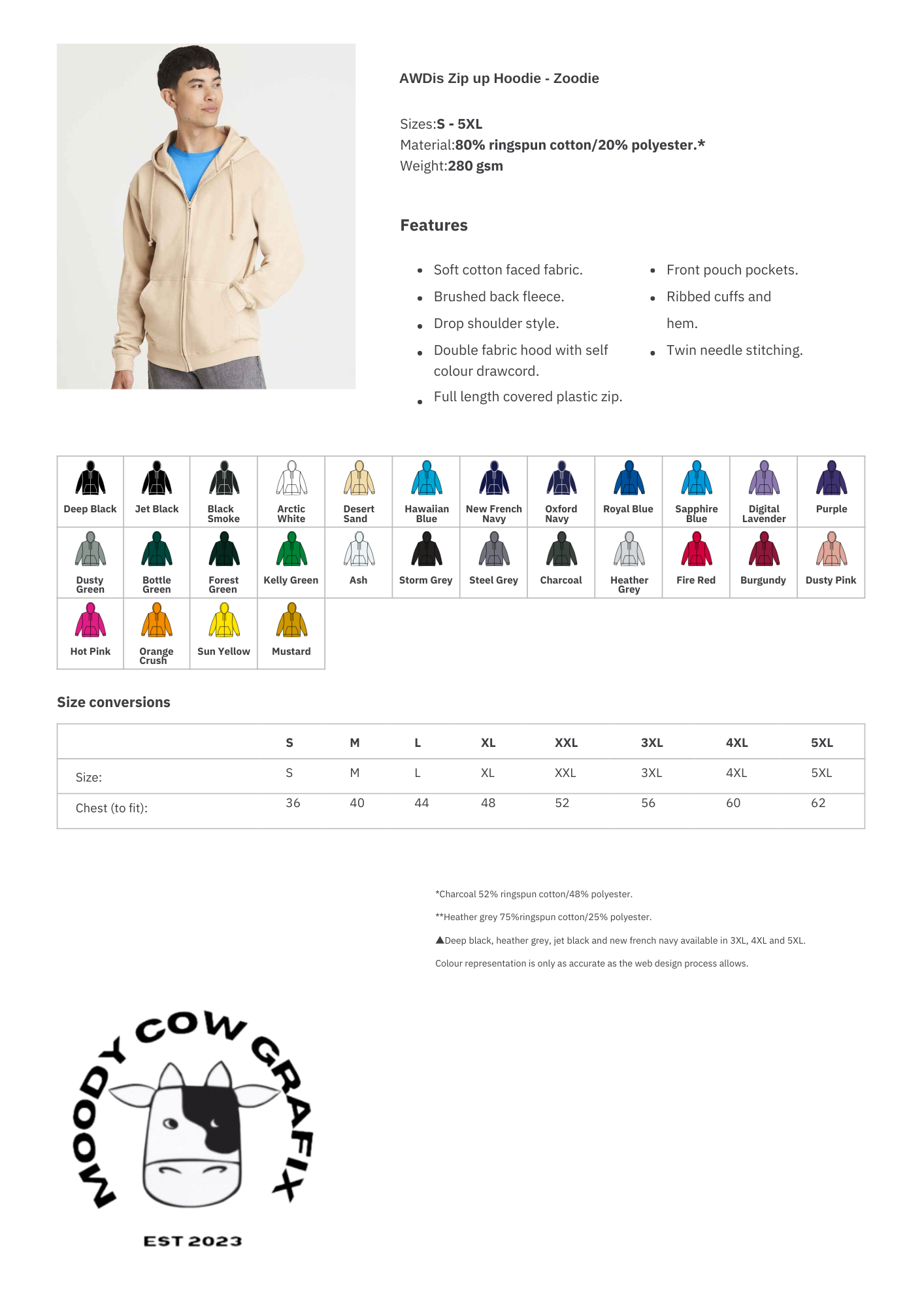 *CUSTOM ORDER* - Custom Design Unisex Zip up Hoodie - Zoodie - The Circus - Summer 2026.