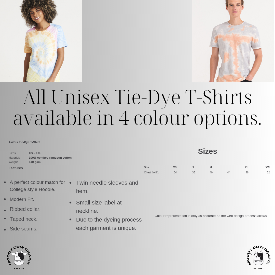 Custom Design Tie Dye T-Shirt - The Pisces Tour 2026