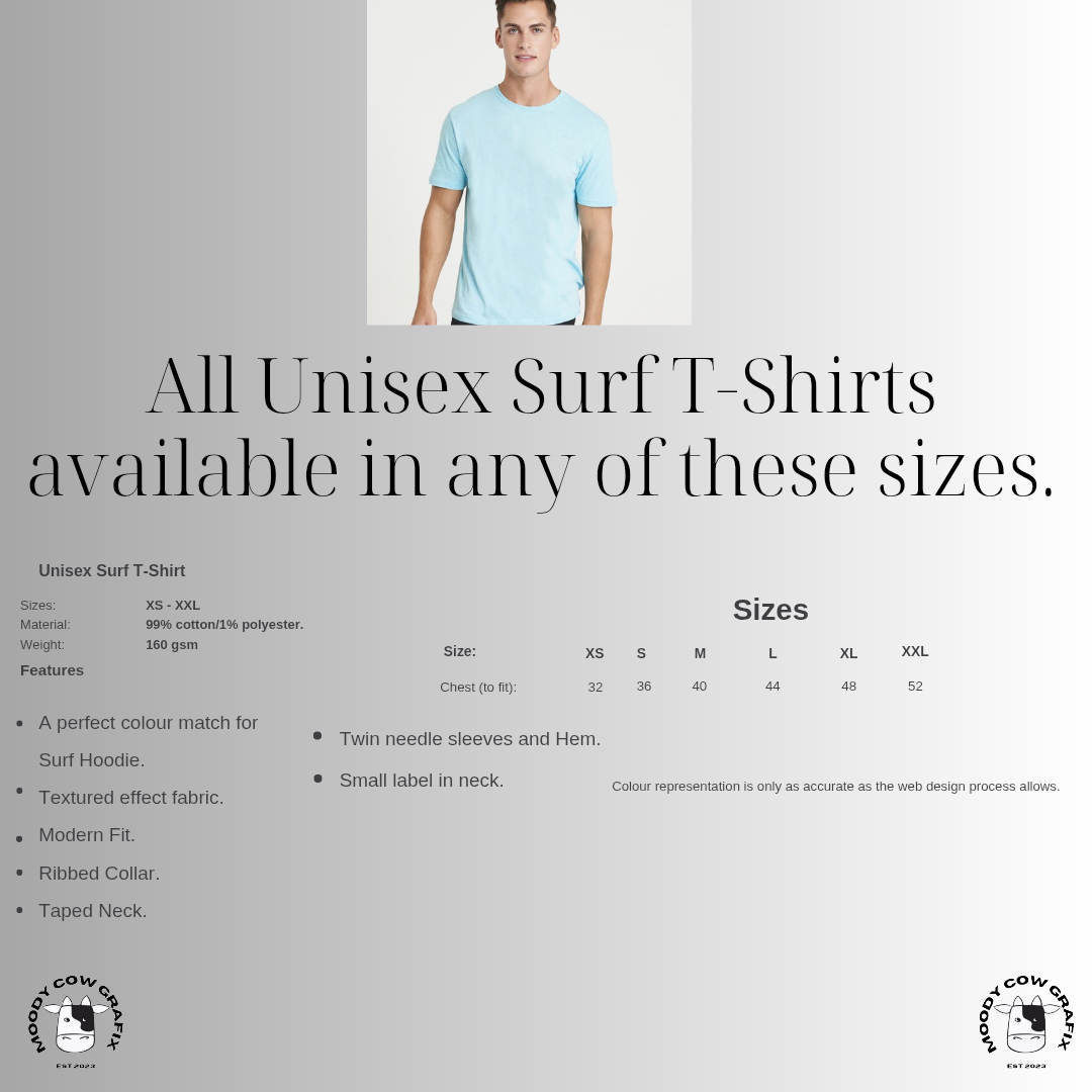 Custom Design Unisex Adults Surf T-Shirt - 15 years of Hits.