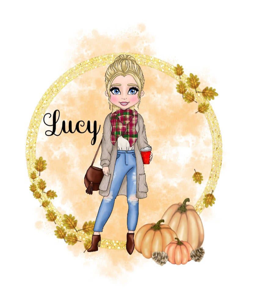 Personalised 'Autumn Sunday Shopper' Character Mug