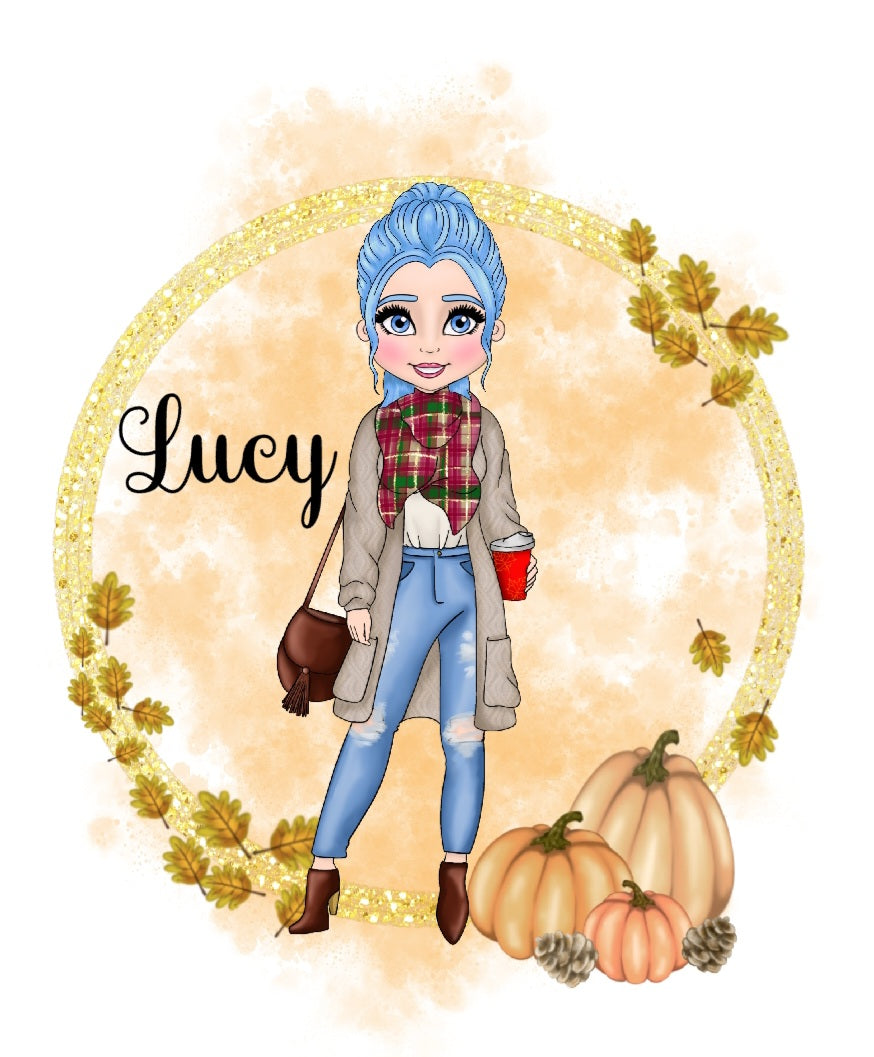 Personalised 'Autumn Sunday Shopper' Character Mug