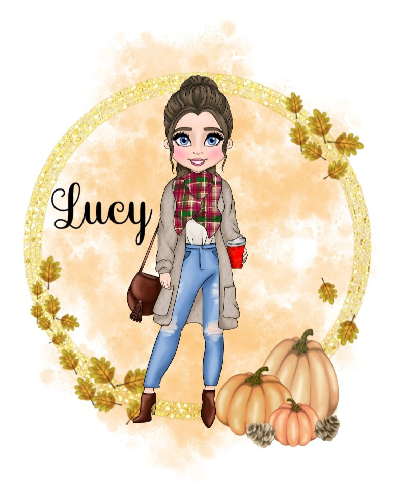 Personalised 'Autumn Sunday Shopper' Character Mug