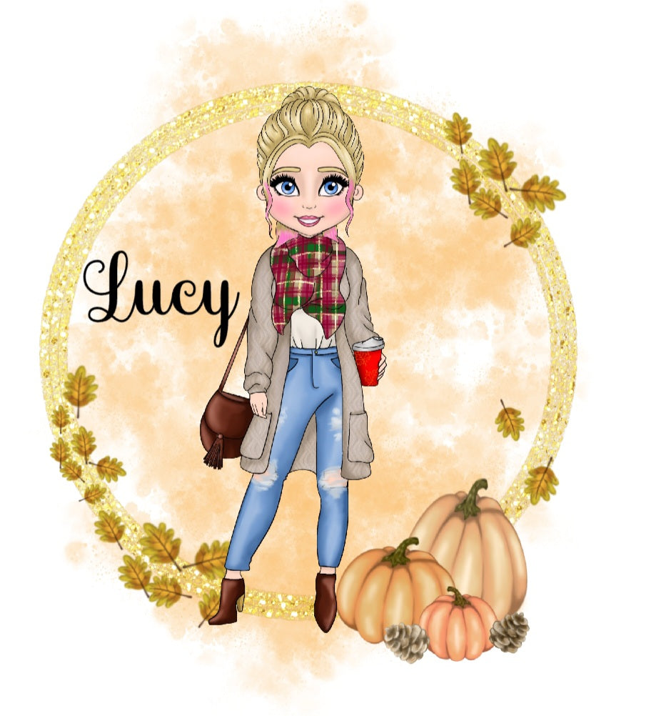 Personalised 'Autumn Sunday Shopper' Character Mug