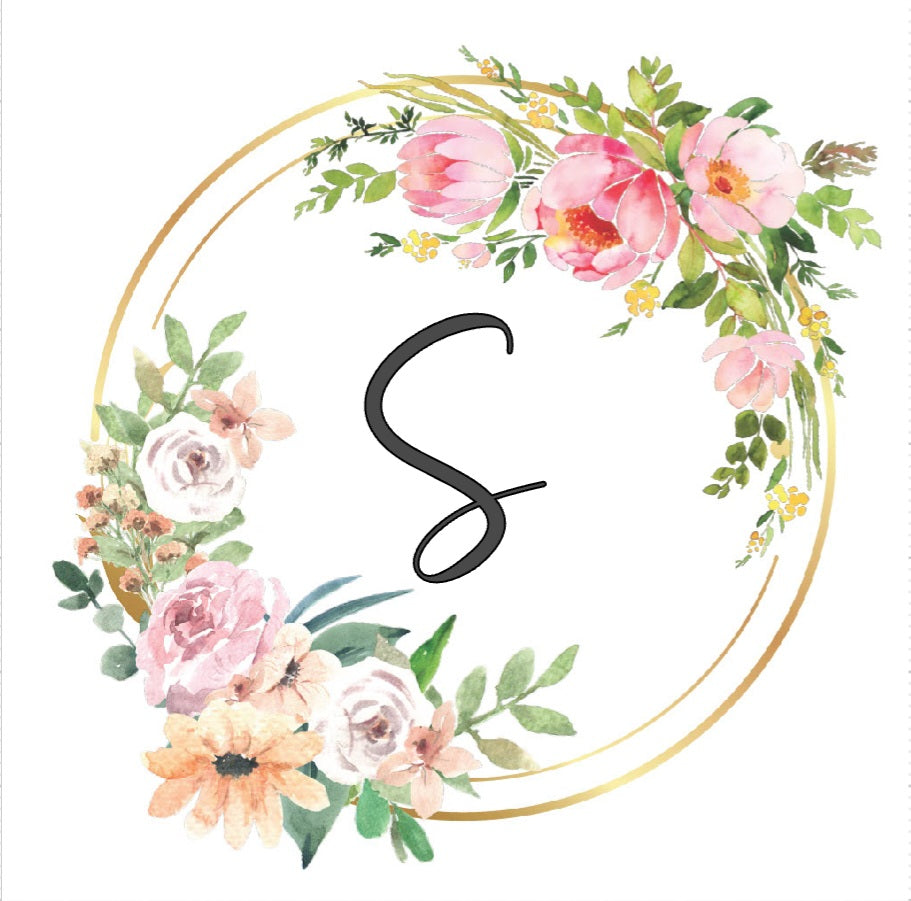 Personalised Floral Initial Mug