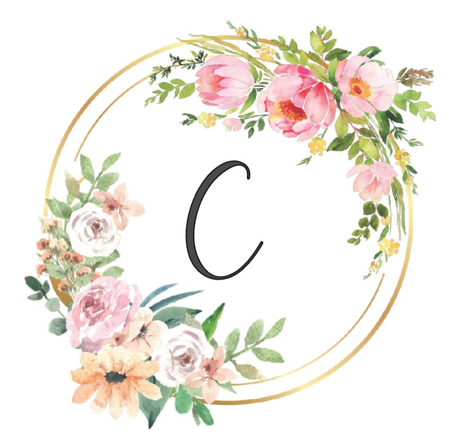 Personalised Floral Initial Mug