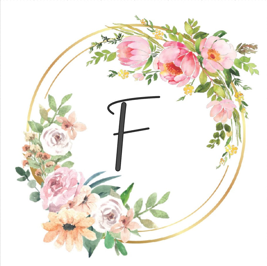 Personalised Floral Initial Mug