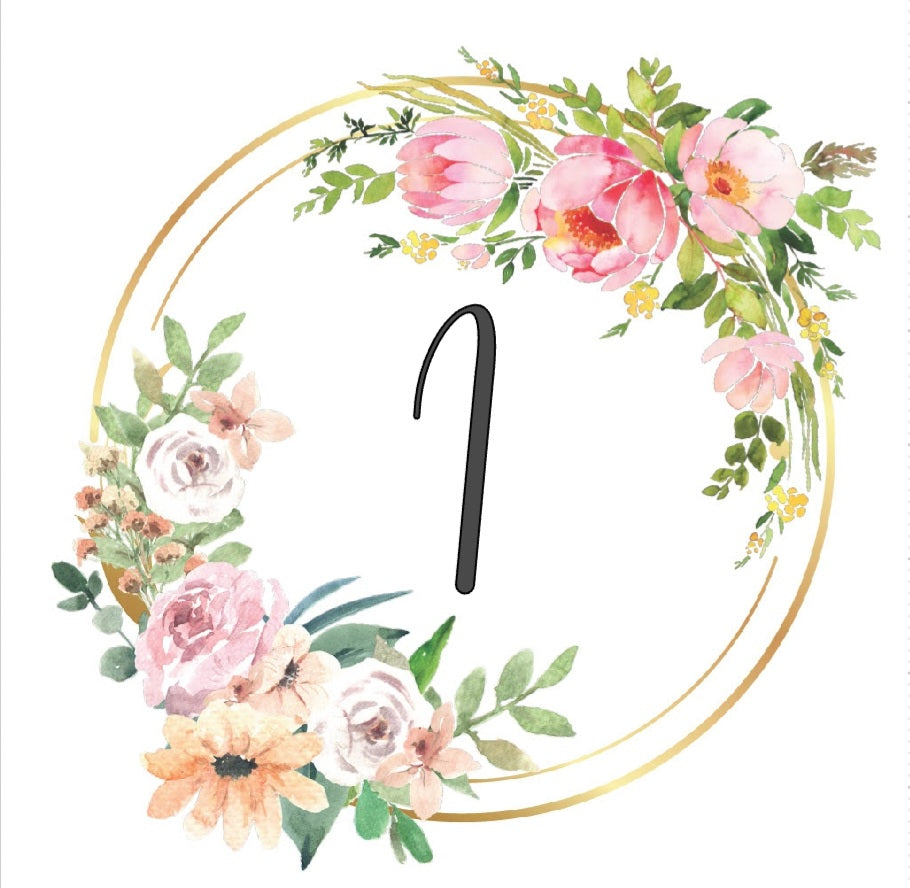 Personalised Floral Initial Mug