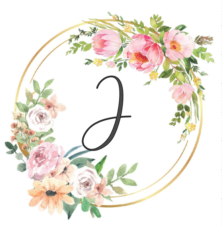Personalised Floral Initial Mug