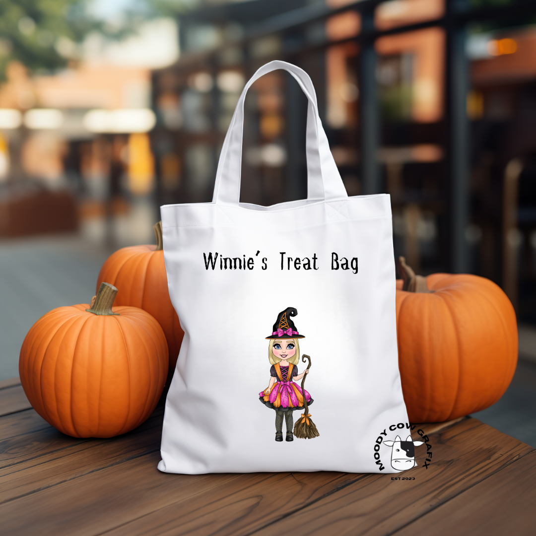 Personalised 'Winnie the Witch' Halloween Tote Bag