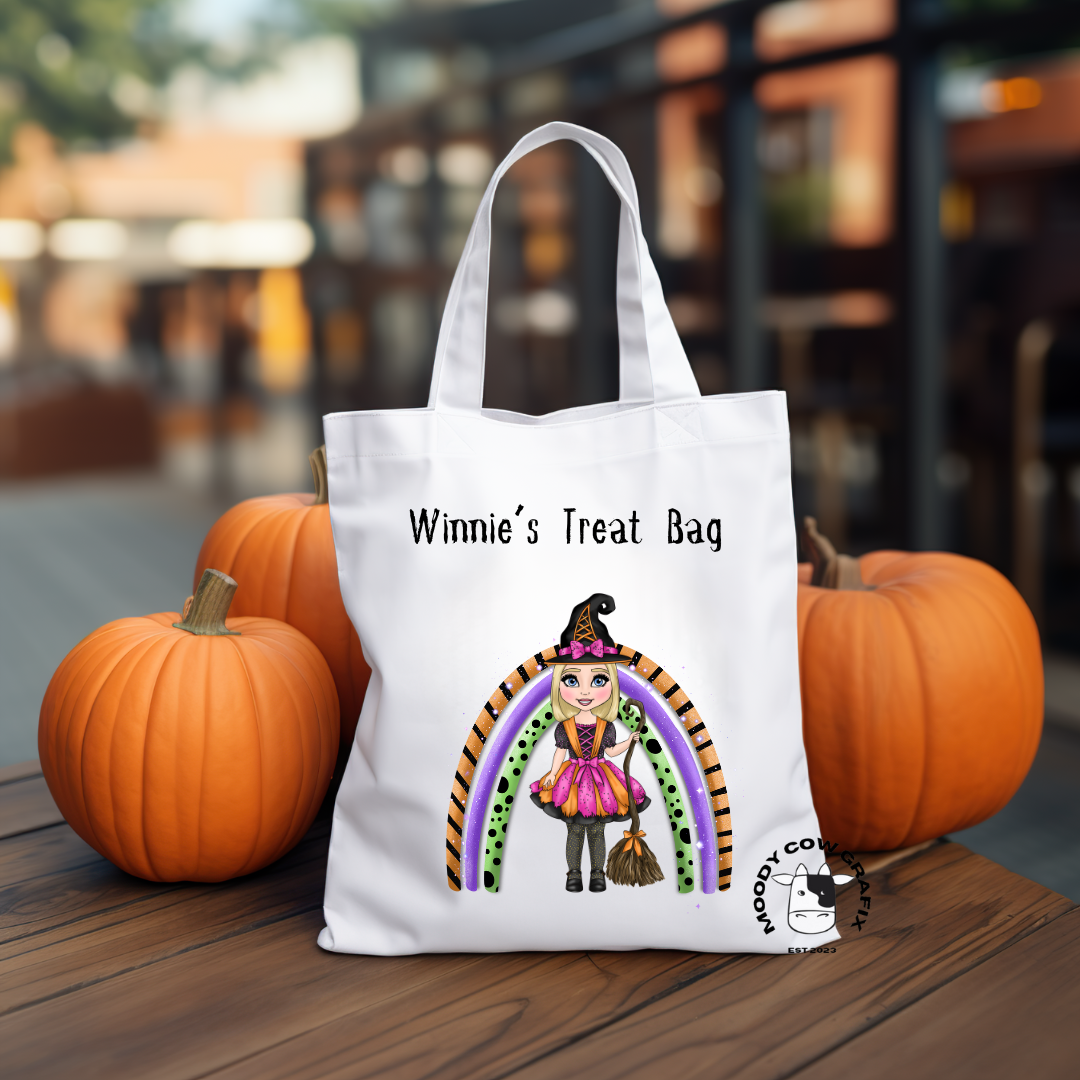 Personalised 'Winnie the Witch' Halloween Tote Bag