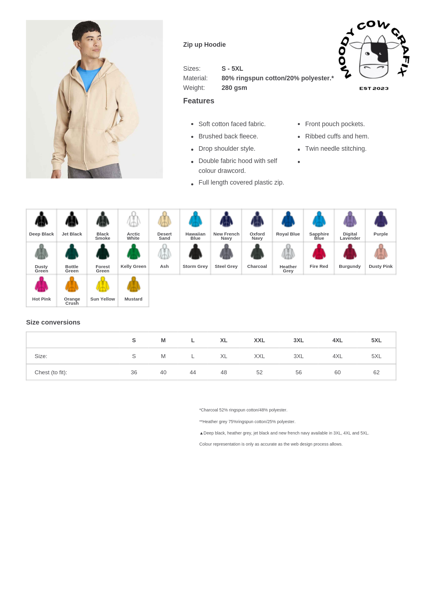 Custom design Zip up Hoodie - Rainbow / Badge