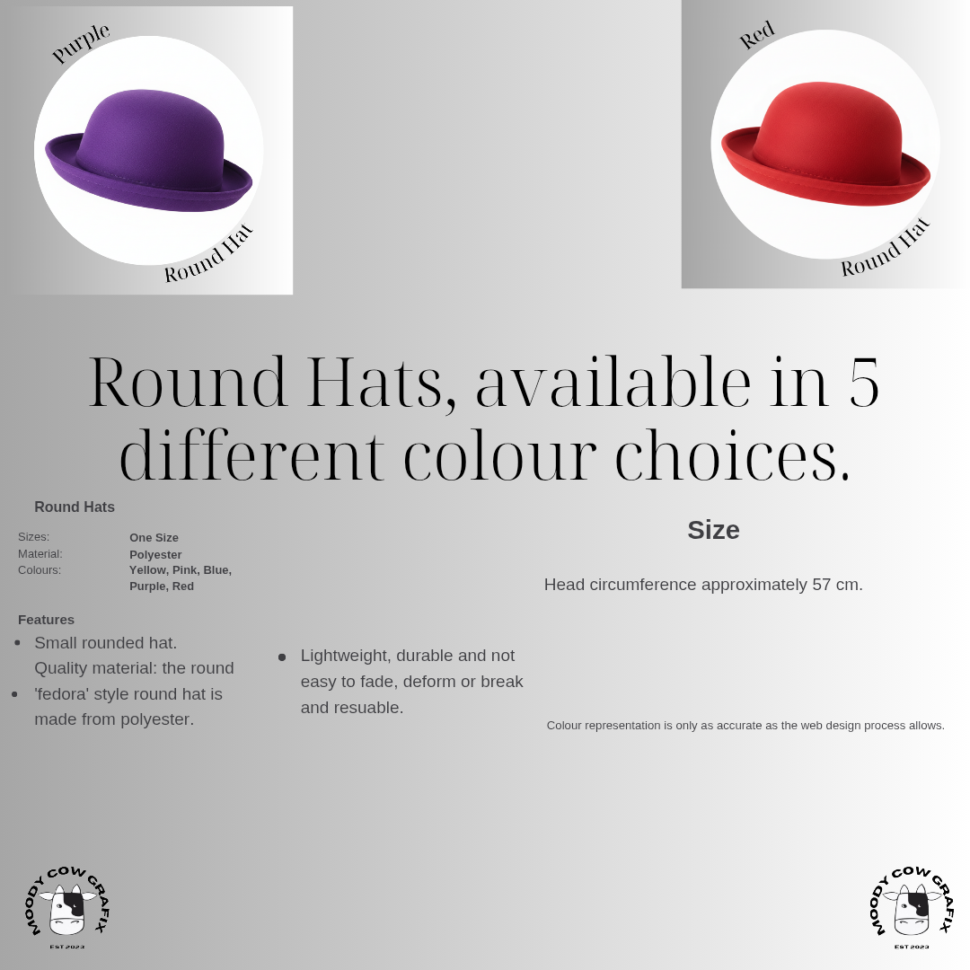 PRE ORDER - MARCH DELVIERY Custom Design Round Hats - The Circus - Summer 2026