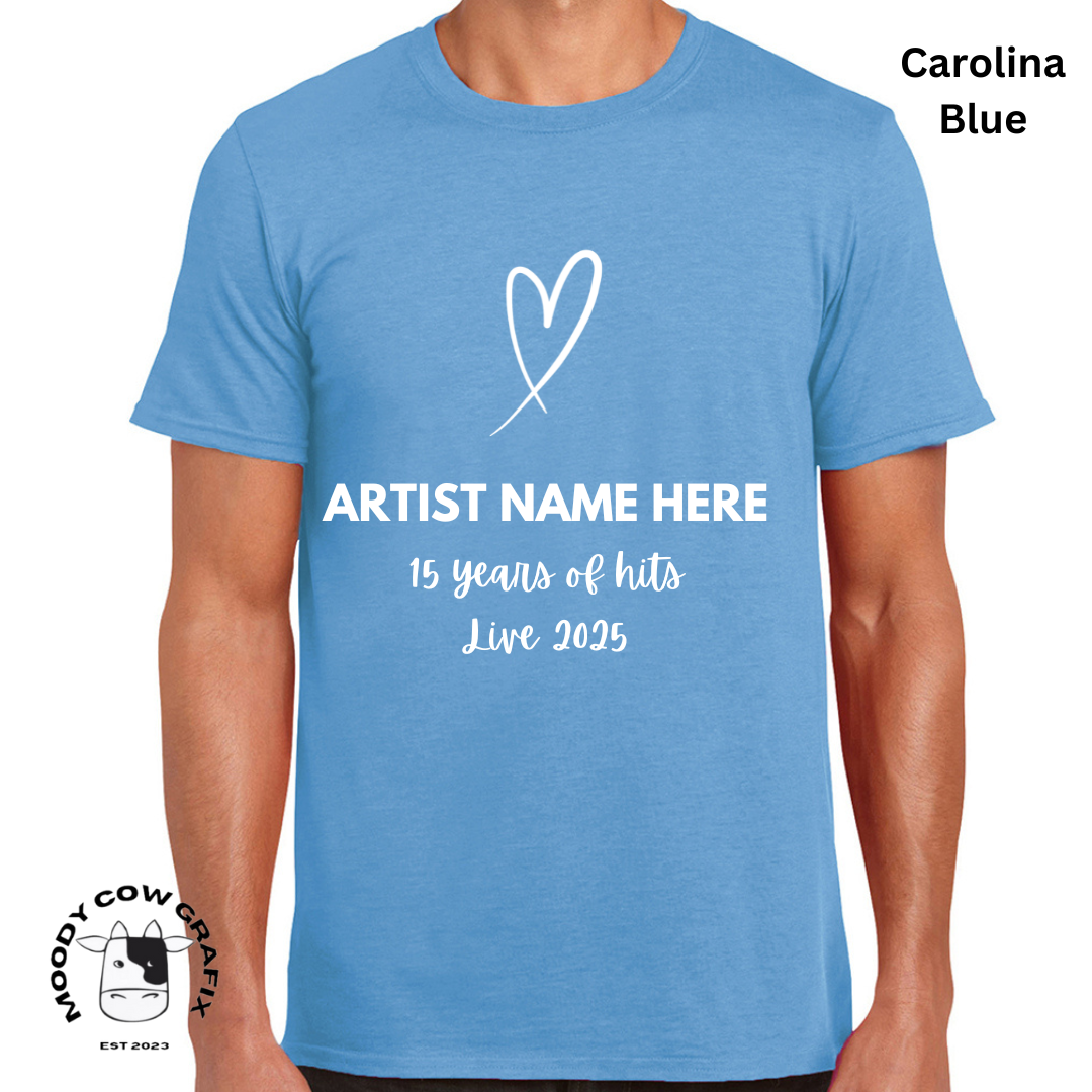 Custom Design -Unisex T-Shirt (Blue Colours) - 15 Years of Hits Live 2025