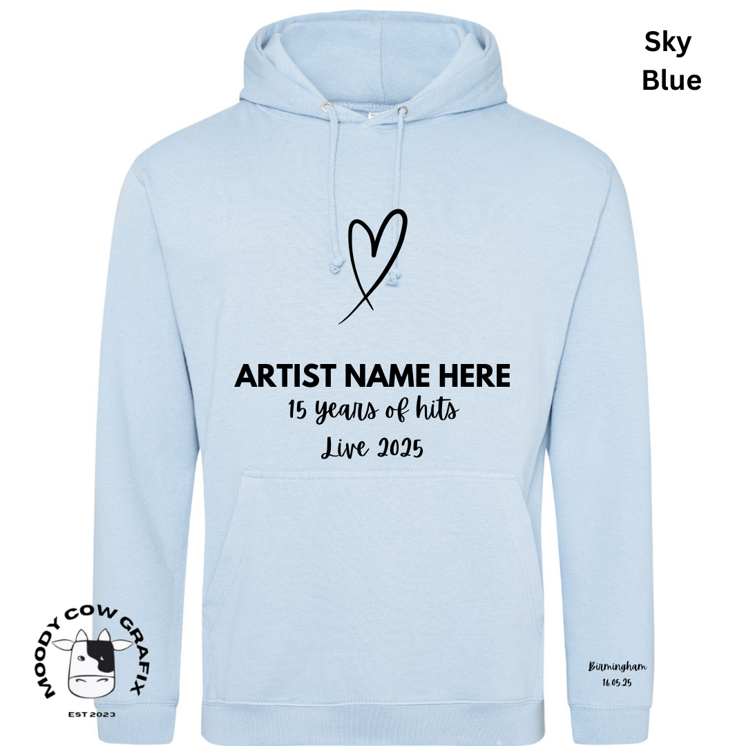 Custom Design Hoodie - 15 Years of Hits Live 2025 - Blues - Set 1 of 2