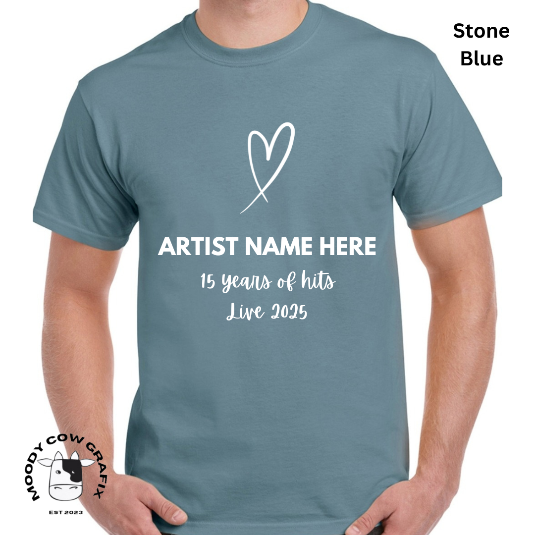 Custom Design -Unisex T-Shirt (Blue Colours) - 15 Years of Hits Live 2025