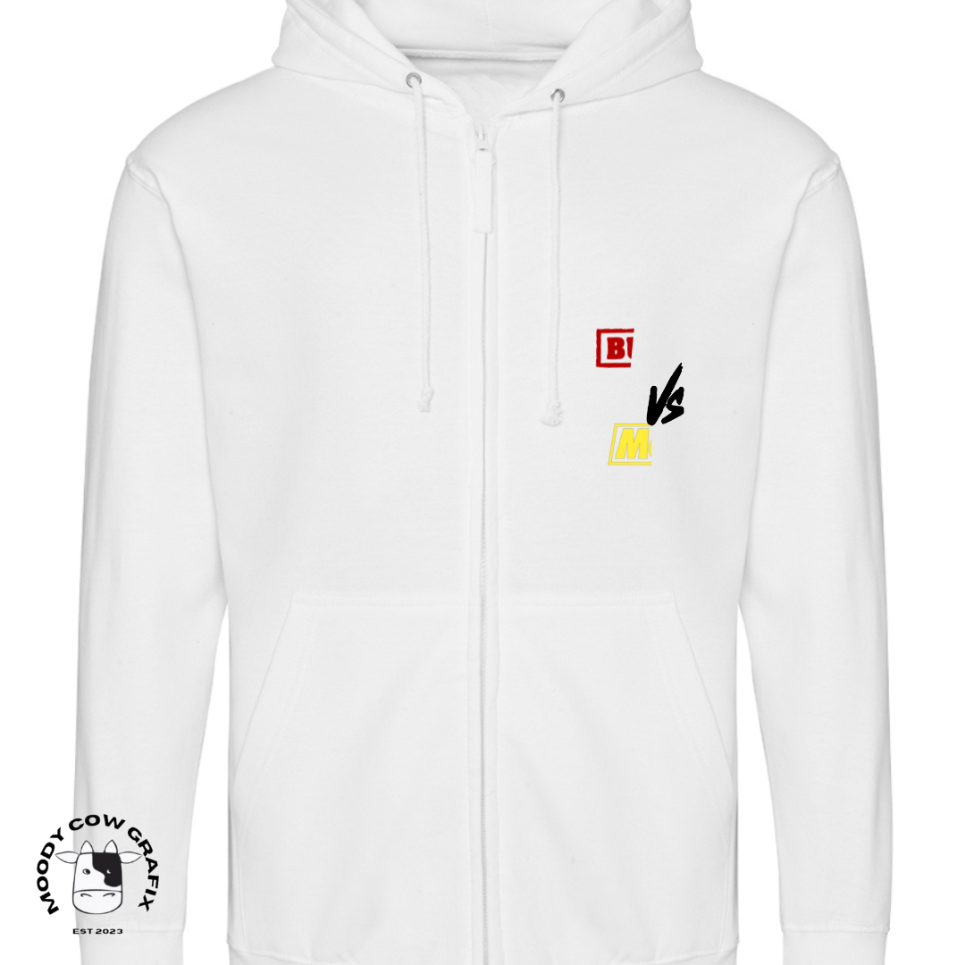 Custom design Zip up Hoodie - The ultimate face off.