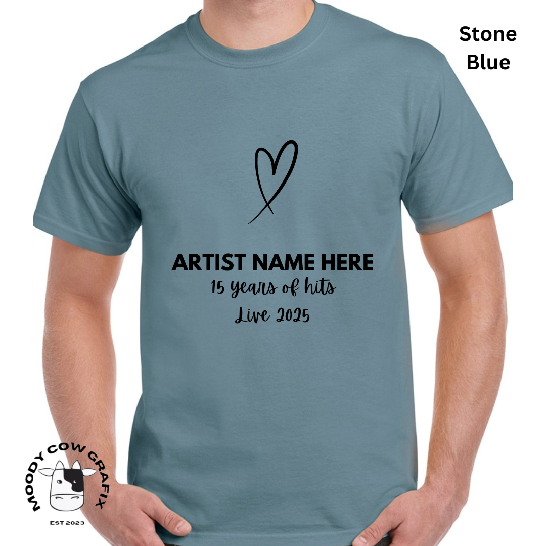 Custom Design -Unisex T-Shirt (Blue Colours) - 15 Years of Hits Live 2025