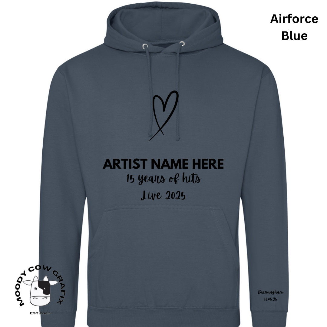 Custom Design Hoodie - 15 Years of Hits Live 2025 - Blues - Set 1 of 2