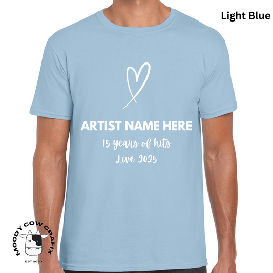 Custom Design -Unisex T-Shirt (Blue Colours) - 15 Years of Hits Live 2025