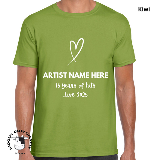 Custom Design -Unisex T-Shirt (Green Colours) - 15 Years of Hits Live 2025