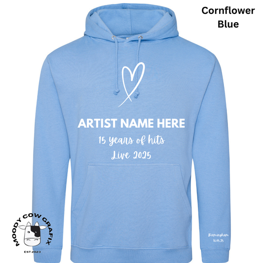 Custom Design Hoodie - 15 Years of Hits Live 2025 - Blues - Set 1 of 2