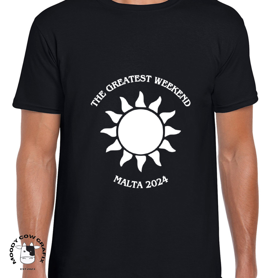 Custom Design Malta 2024 T-Shirt - The Greatest Weekend - Curved Design