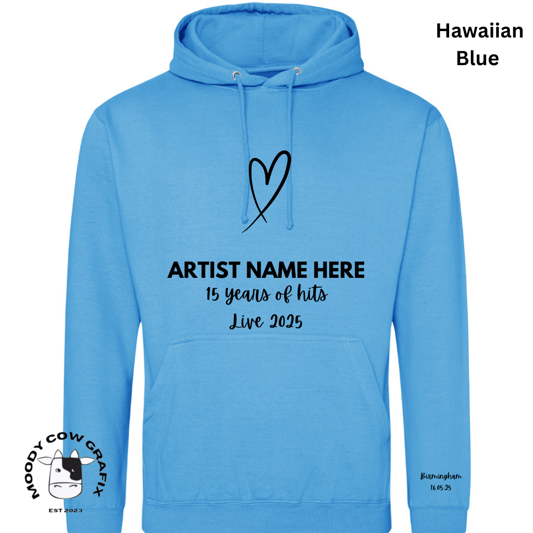 Custom Design Hoodie - 15 Years of Hits Live 2025 - Blues - Set 1 of 2