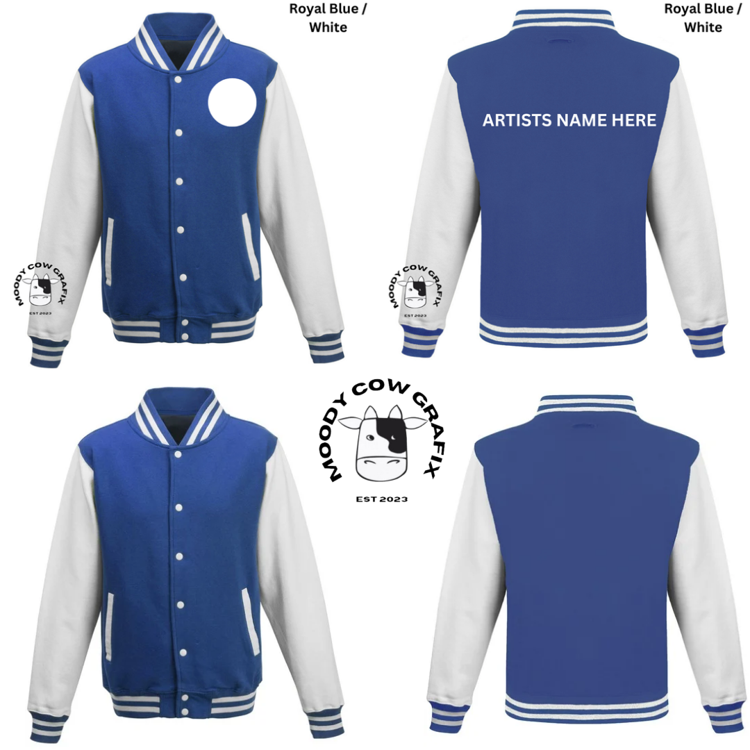 Custom Design Varsity Jacket - 15 years of hits Live 2025 - Blue Colours