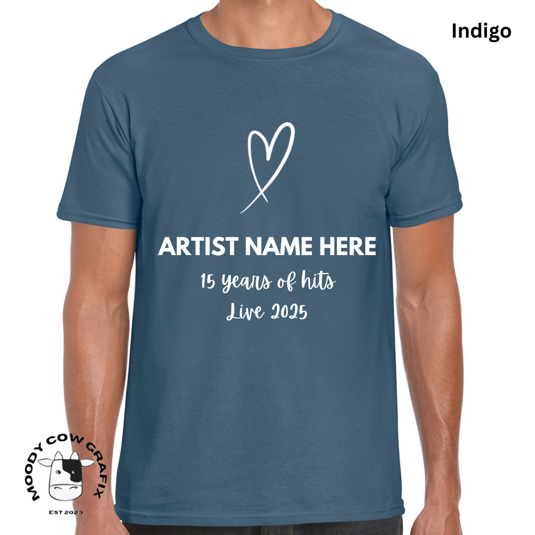 Custom Design -Unisex T-Shirt (Blue Colours) - 15 Years of Hits Live 2025