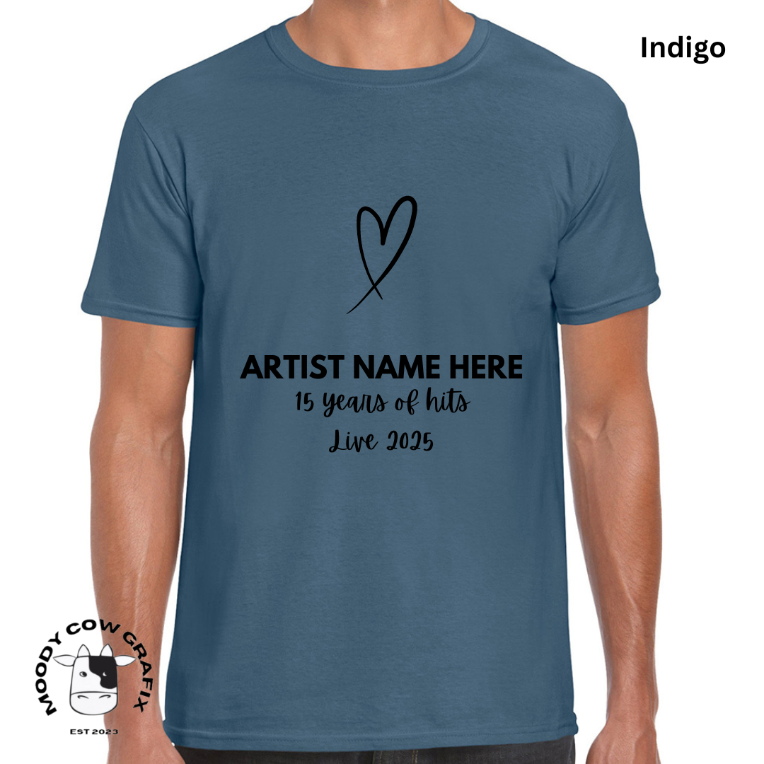 Custom Design -Unisex T-Shirt (Blue Colours) - 15 Years of Hits Live 2025