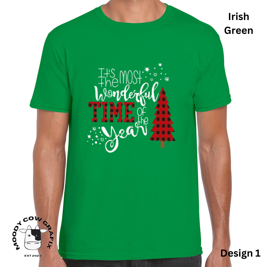 Custom Design Christmas T-Shirt - Multiple Designs