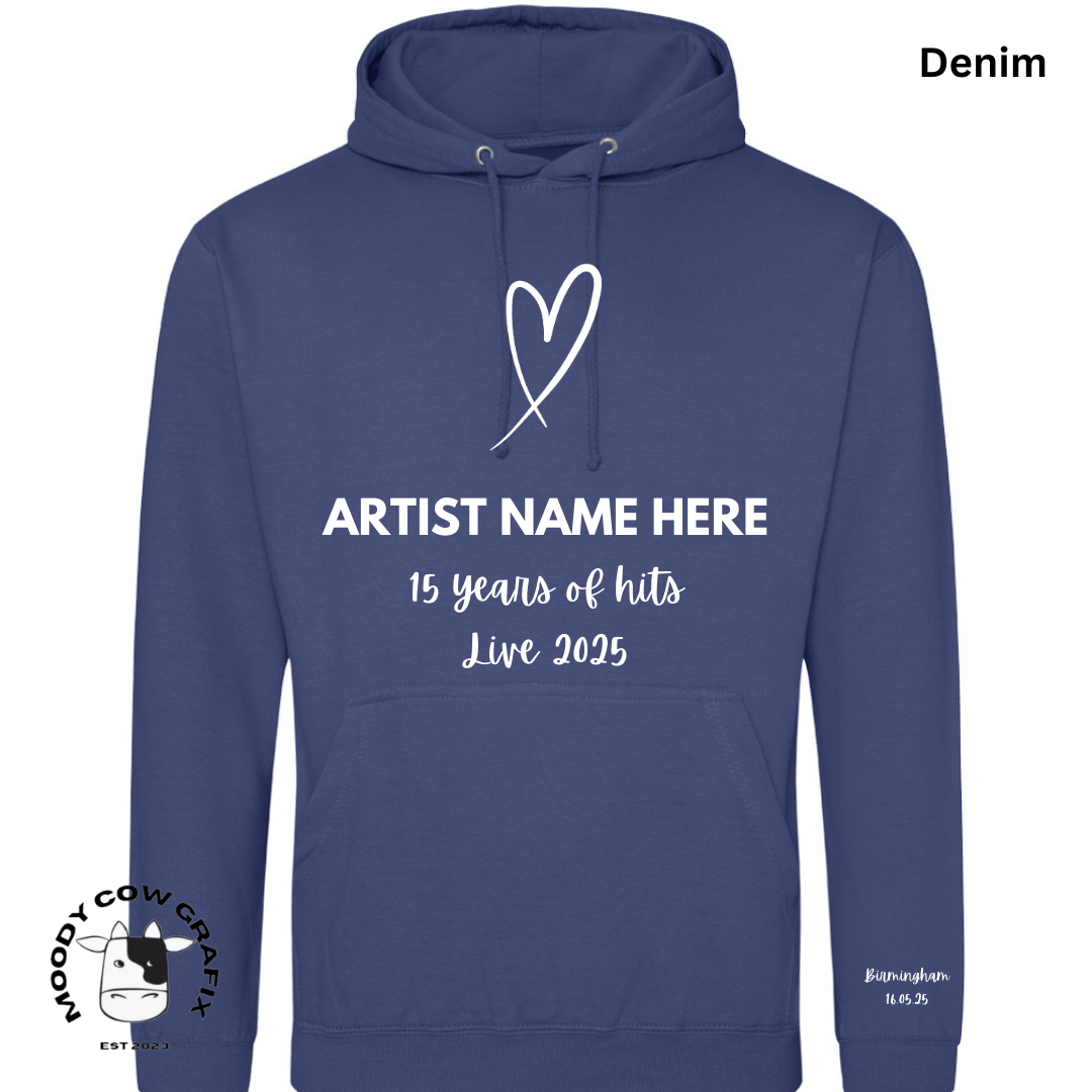 Custom Design Hoodie - 15 Years of Hits Live 2025 - Blues - Set 1 of 2