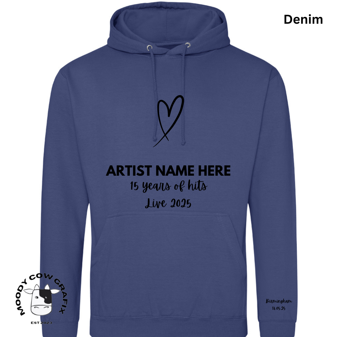 Custom Design Hoodie - 15 Years of Hits Live 2025 - Blues - Set 1 of 2