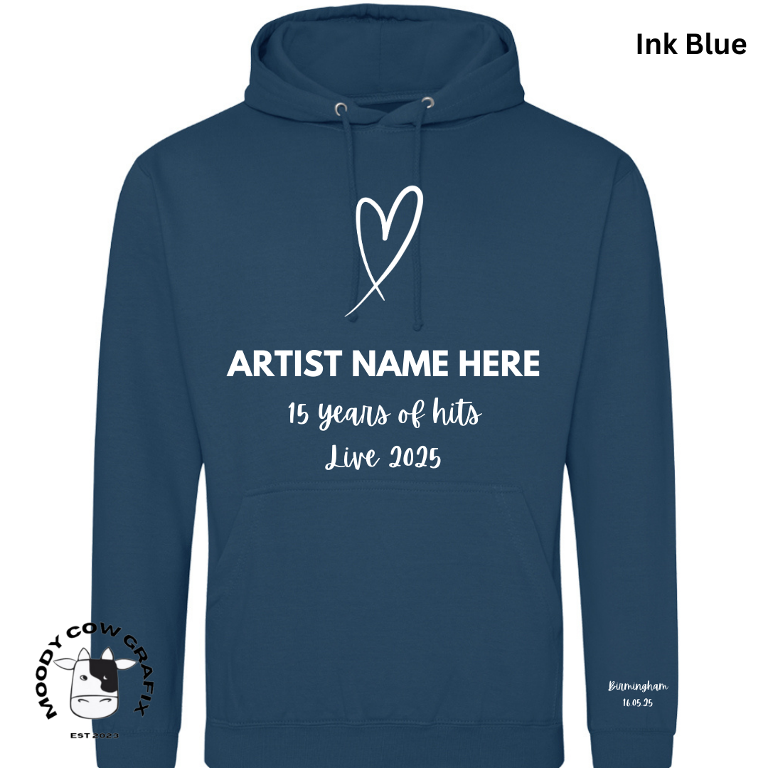 Custom Design Hoodie - 15 Years of Hits Live 2025 - Blues - Set 1 of 2