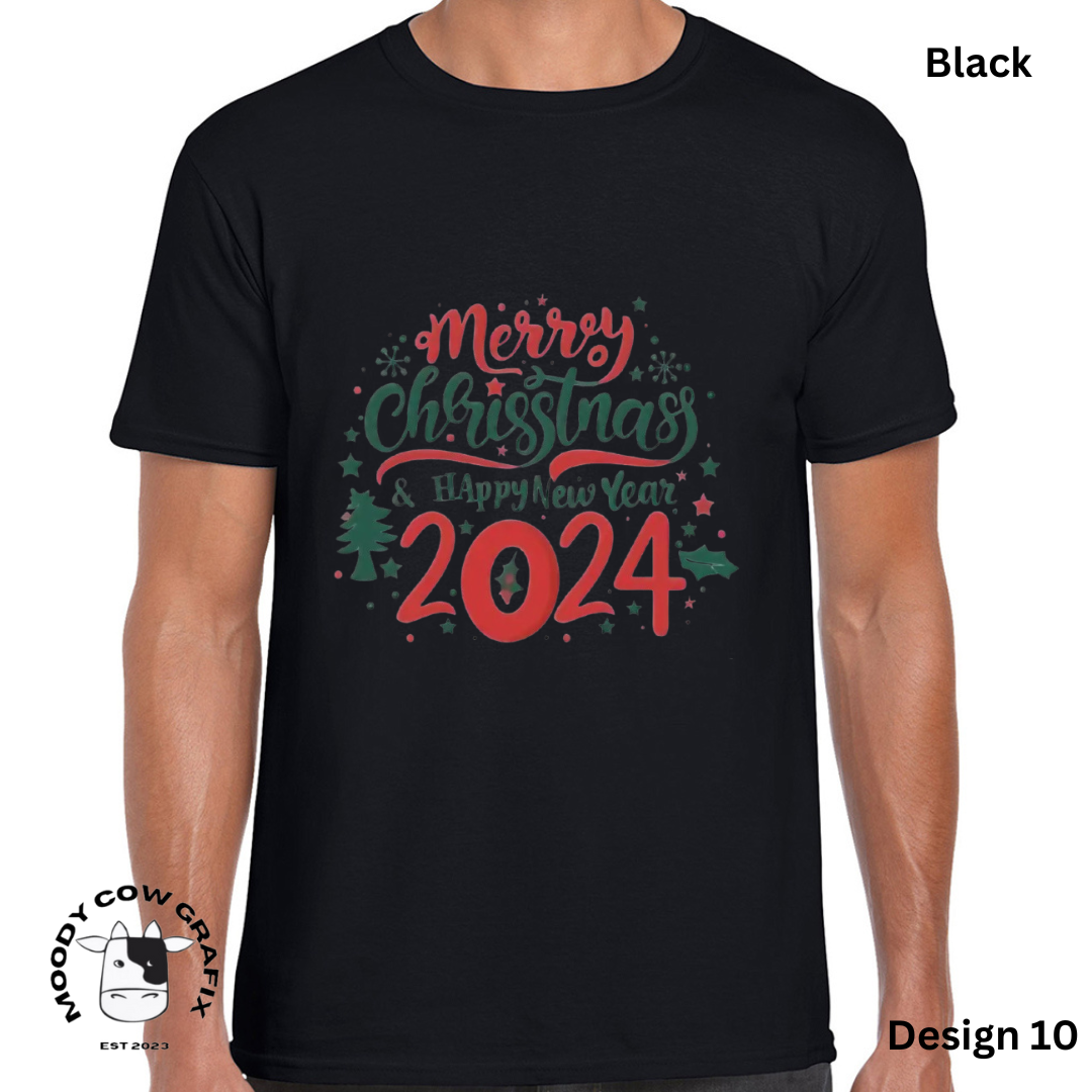 Custom Design Christmas T-Shirt - Multiple Designs