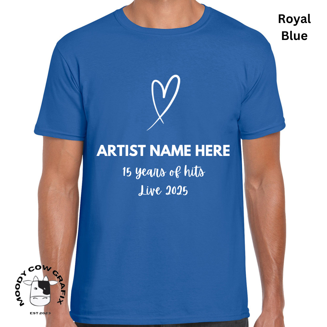 Custom Design -Unisex T-Shirt (Blue Colours) - 15 Years of Hits Live 2025