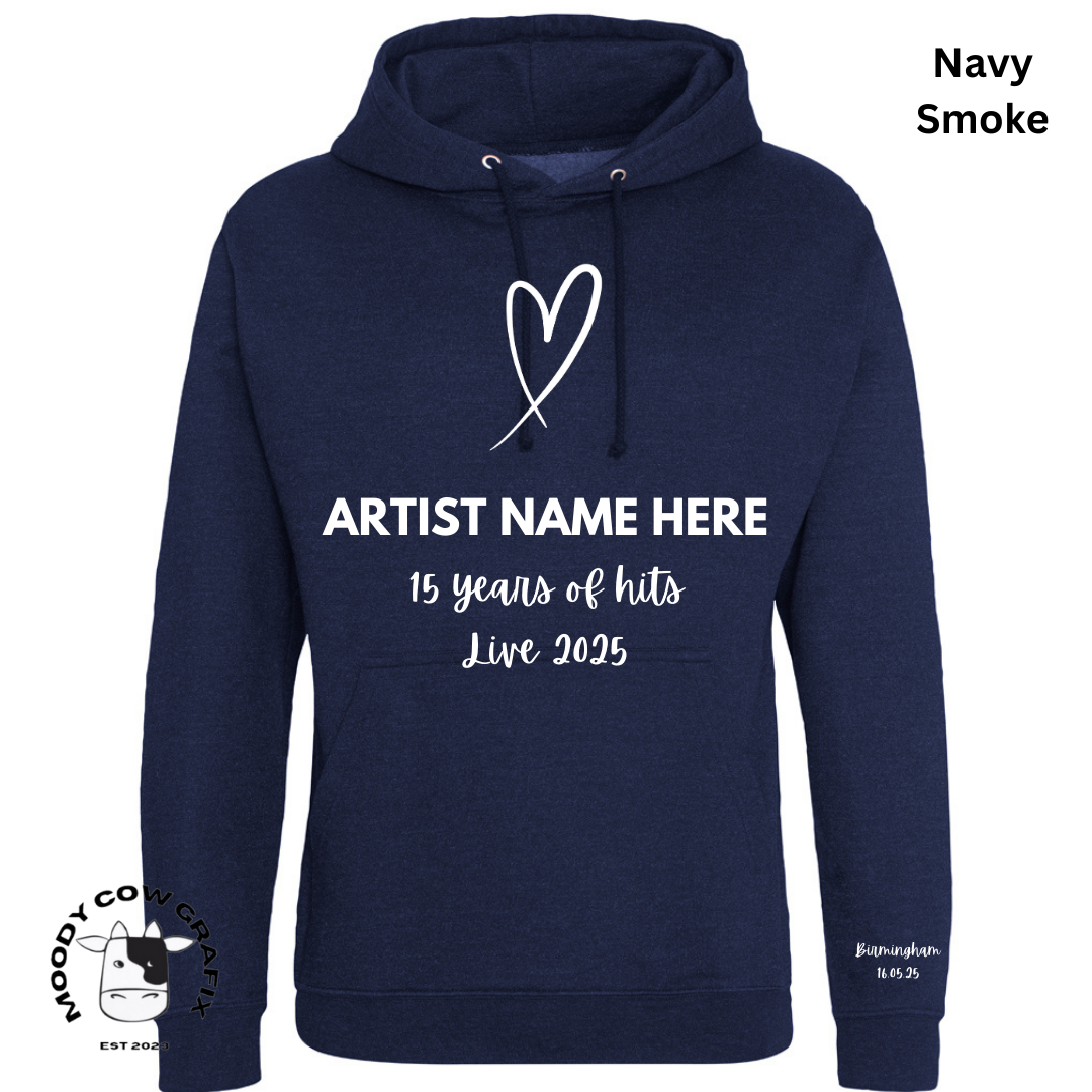 Custom Design Hoodie - 15 Years of Hits Live 2025 - Blues - Set 1 of 2