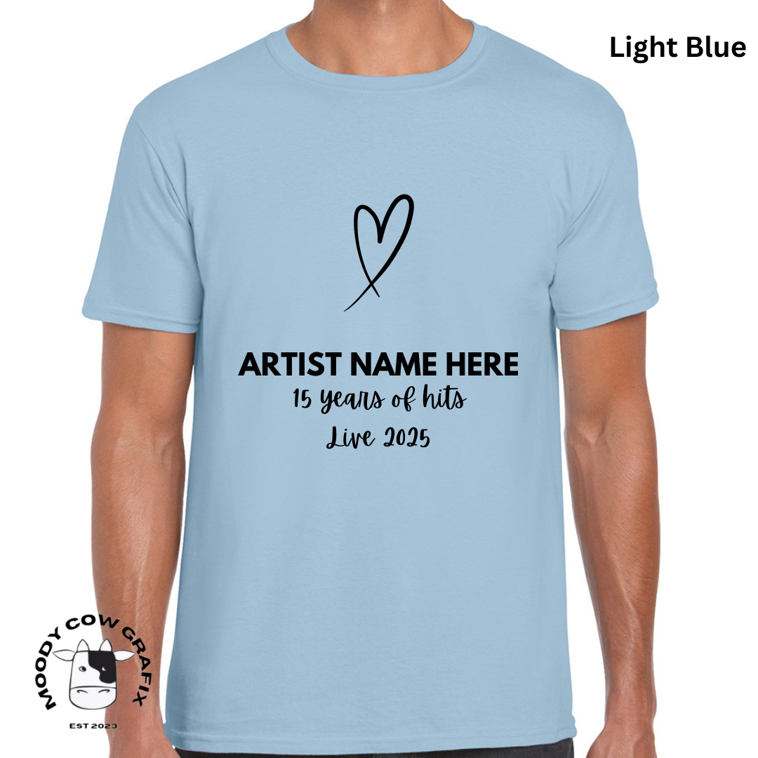 Custom Design -Unisex T-Shirt (Blue Colours) - 15 Years of Hits Live 2025