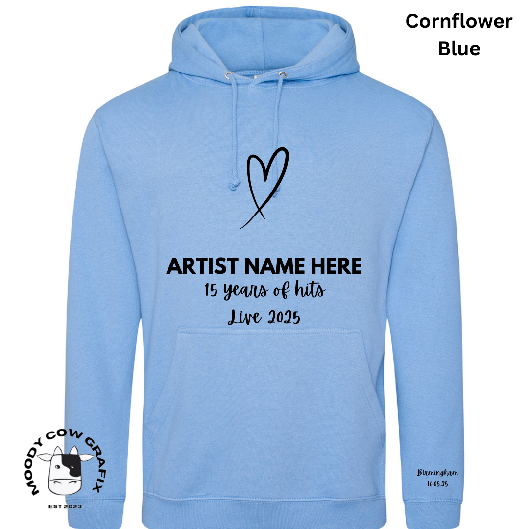 Custom Design Hoodie - 15 Years of Hits Live 2025 - Blues - Set 1 of 2