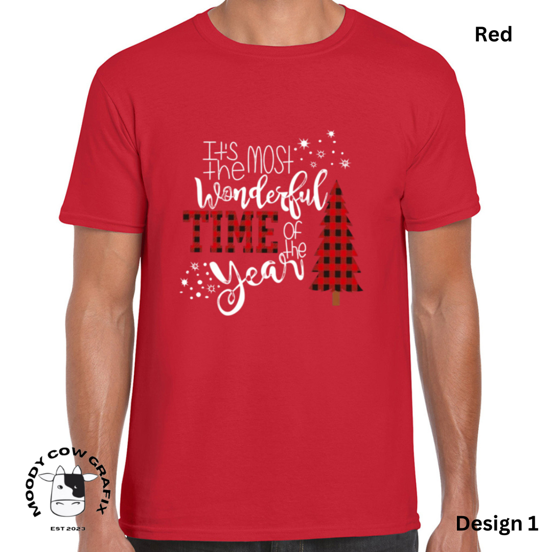 Custom Design Christmas T-Shirt - Multiple Designs