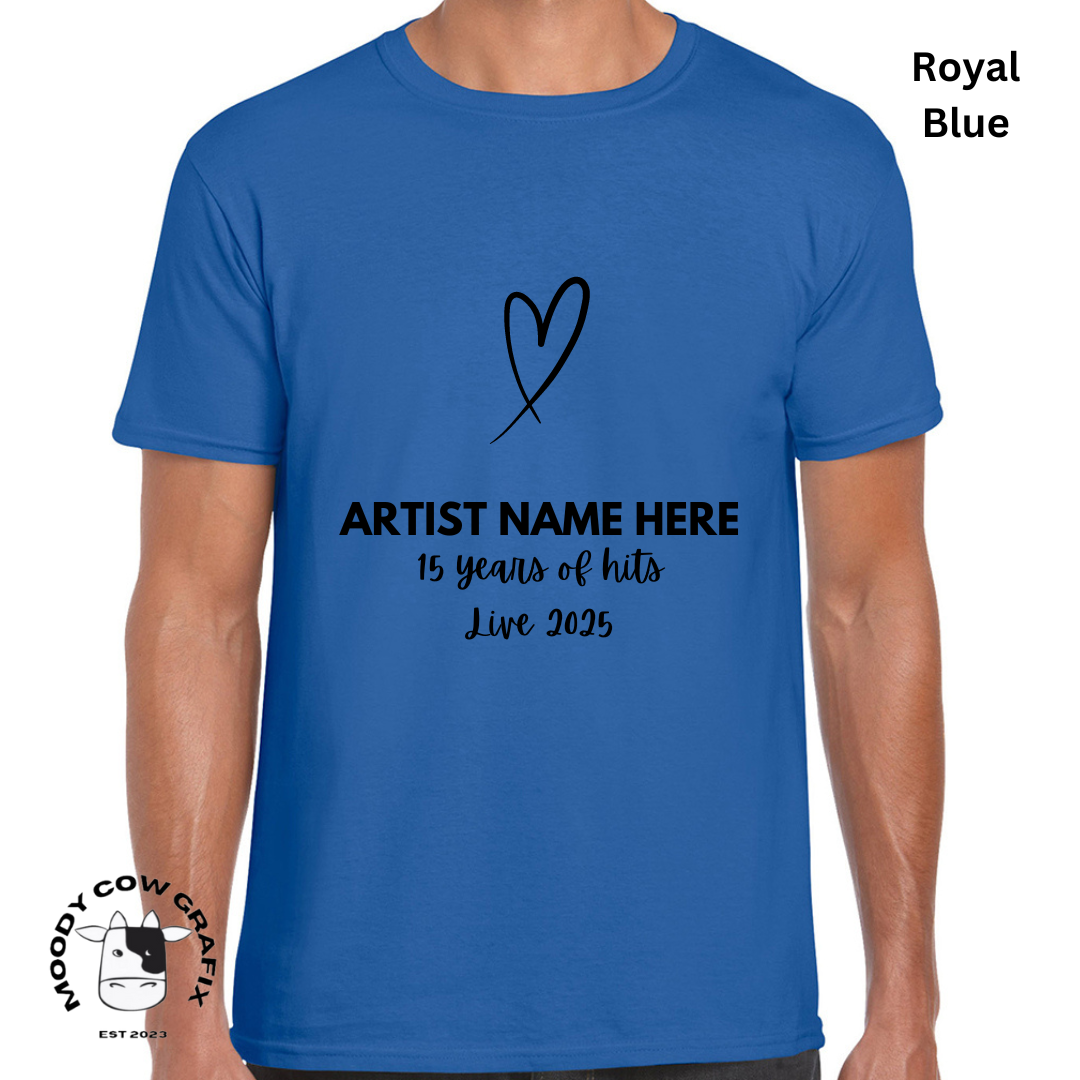 Custom Design -Unisex T-Shirt (Blue Colours) - 15 Years of Hits Live 2025